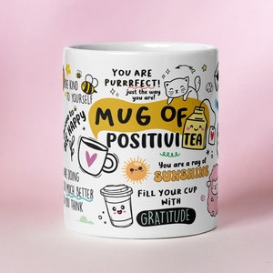 Positivi-tea Motivational Mug - Positive quotes - Cute gifts for bestfriend - Present for her - Mug of positivi-tea - Bestie affirmations