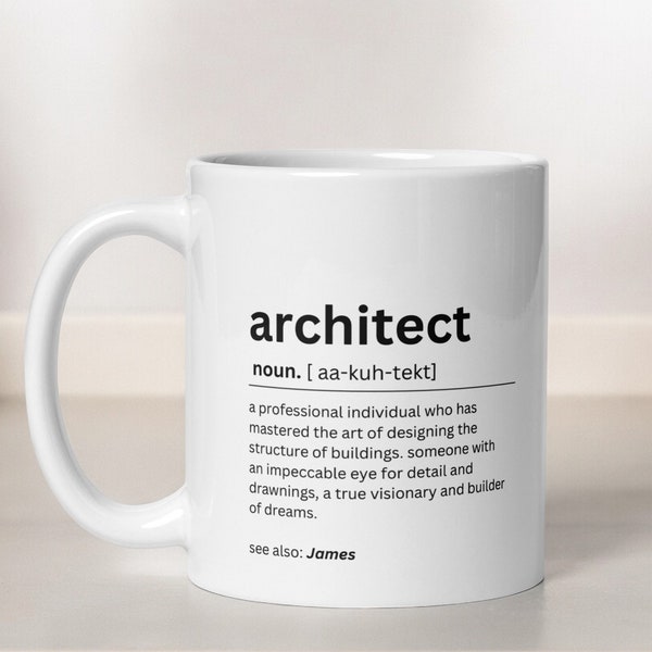 Architect gift - Unique Personalised mug - Architect graduation present - Best architect appreciation - Birthday gift for men & women