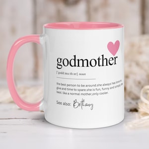 Regalo personalizado para madrina - Taza de definición personalizada - Recuerdo de cumpleaños único - Propuesta de madrina presente - Regalo de cumpleaños de madrinas