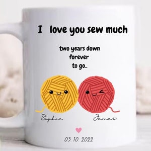 Ti amo tanto - Regalo per il secondo anniversario di matrimonio - Buon anniversario di cotone - Regalo di anniversario personalizzato - Regalo per il 2° anniversario