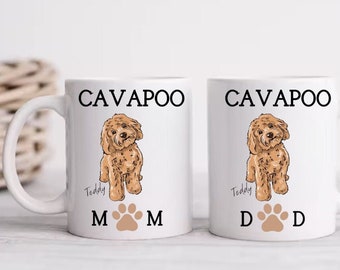 Mum and dad cavapoo mug-Cavapoo gifts-Cavapoo mug-Cavapoo christmas gift-Personalised gifts-Dog christmas gifts-Custom gifts.