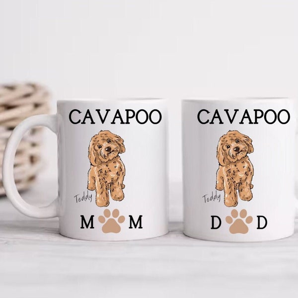 Mum and dad cavapoo mug-Cavapoo gifts-Cavapoo mug-Cavapoo christmas gift-Personalised gifts-Dog christmas gifts-Custom gifts.
