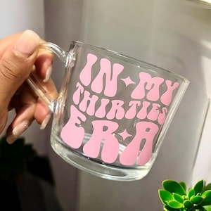 Différentes couleurs - Mug en verre époque années 30 - Cadeaux pour le 30e anniversaire - Cadeau d'anniversaire de luxe pour fille - Meilleur ami - Joyeux anniversaire