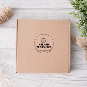 A brown box in which the ceramic keepsake can come in.
