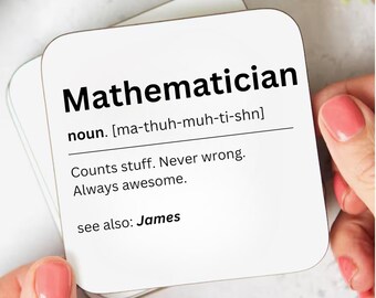 Personalized Funny Mathematician Coaster – Maths Teacher Gift