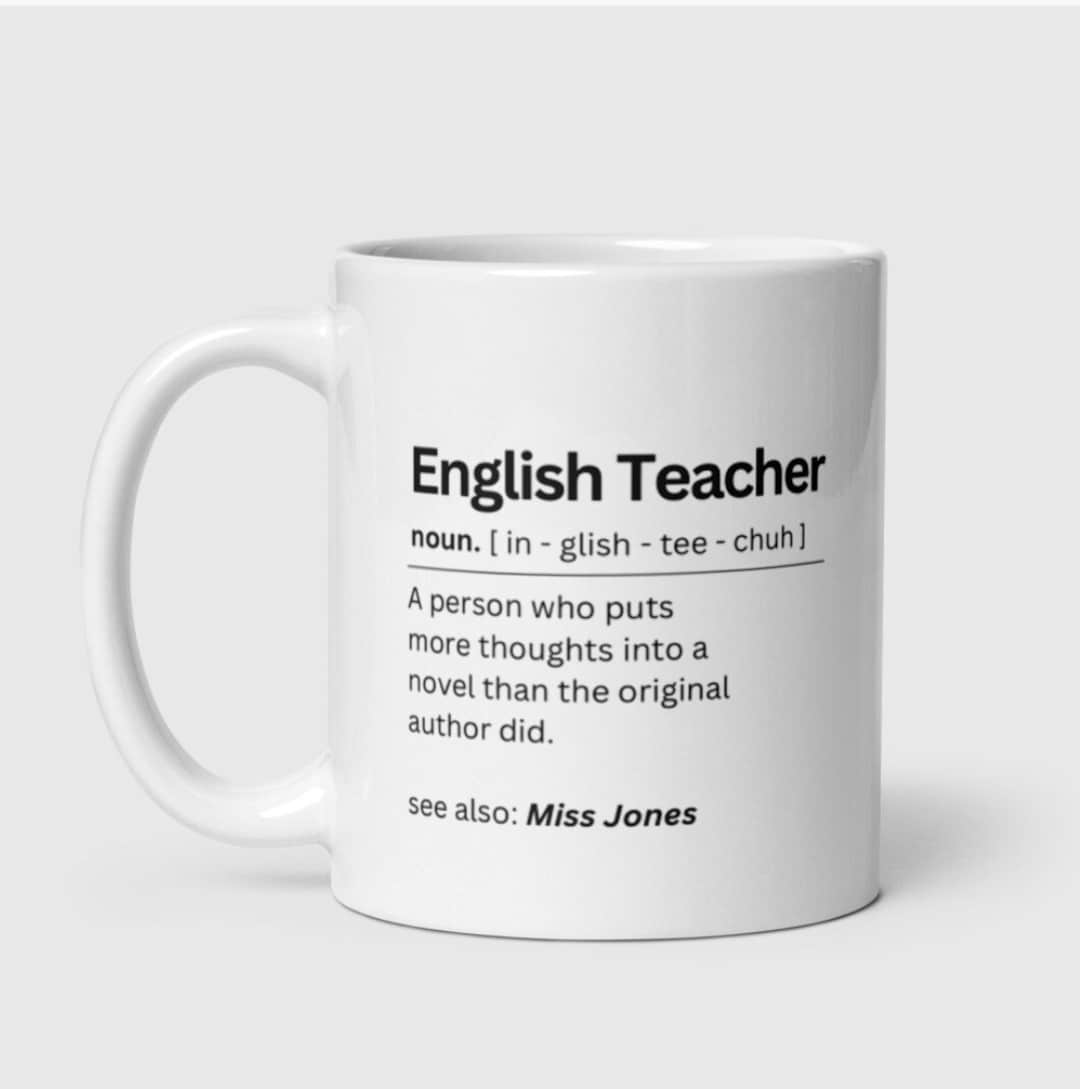 Personalised Funny English Teacher Mug Novelty English Teacher Gift Custom Name Coffee Cup Job