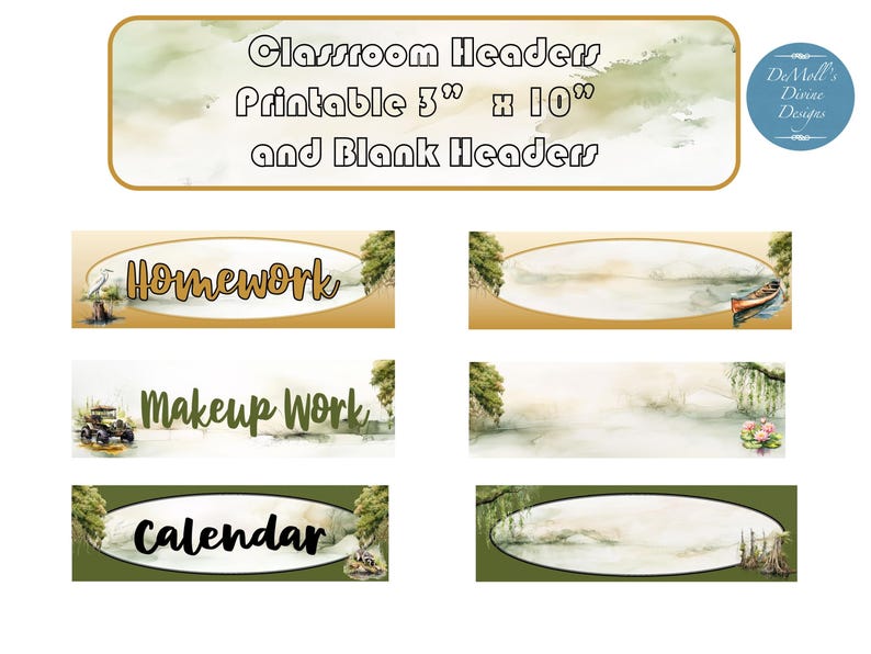 Bayou Swamp Themed Classroom Signs and Labels for Middle and High ...