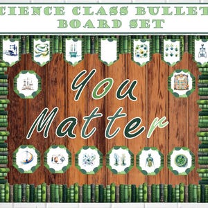 Science Themed Bulletin Board Set: Borders, Letters and Cutouts (Digital Download)