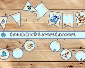 Beach Book Lovers Classroom Banner: English ELA Decor (Digital Download