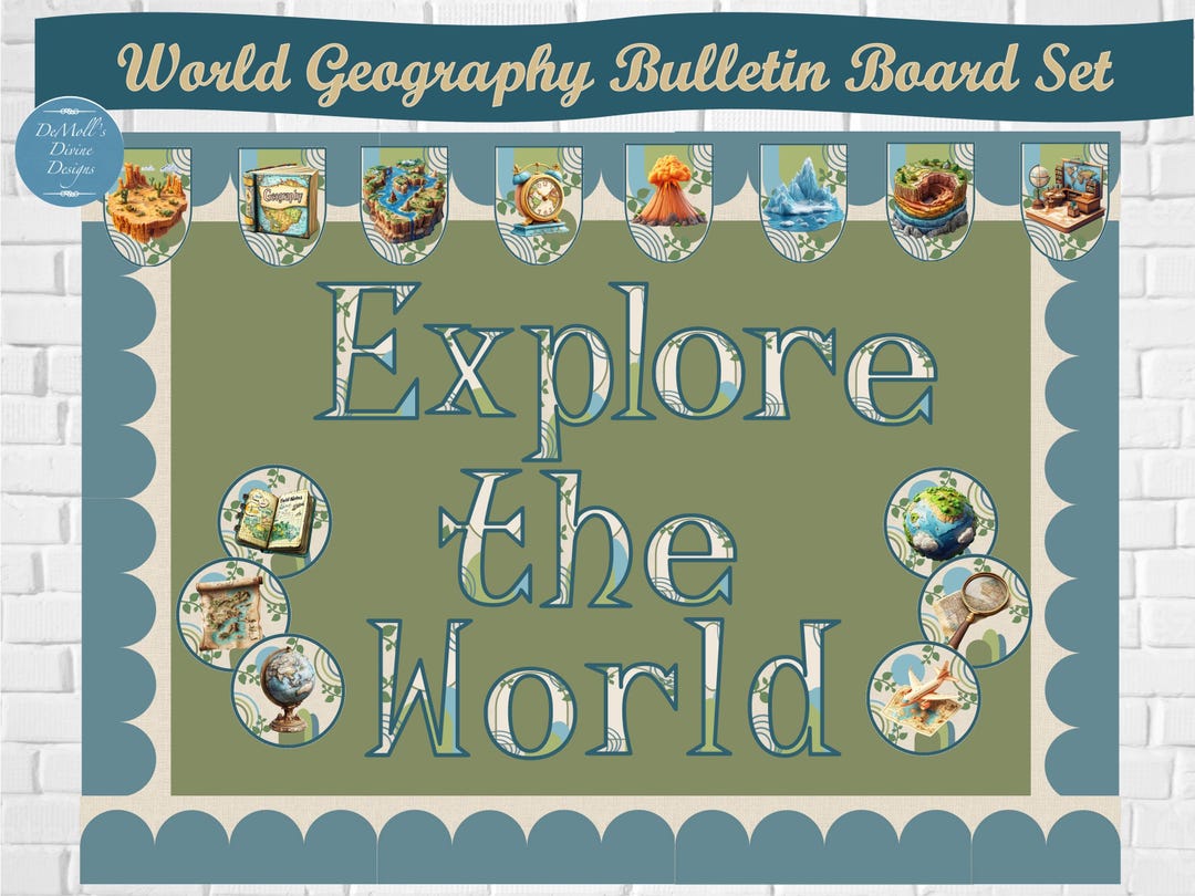 World Geography Bulletin Board Set: Borders, Letters and Cutouts ...