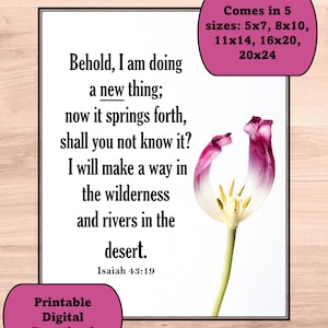 I  am doing a New Thing- Isaiah 43:19 Wall Art. A great verse to have to remind us that God is making a way where there is no way.