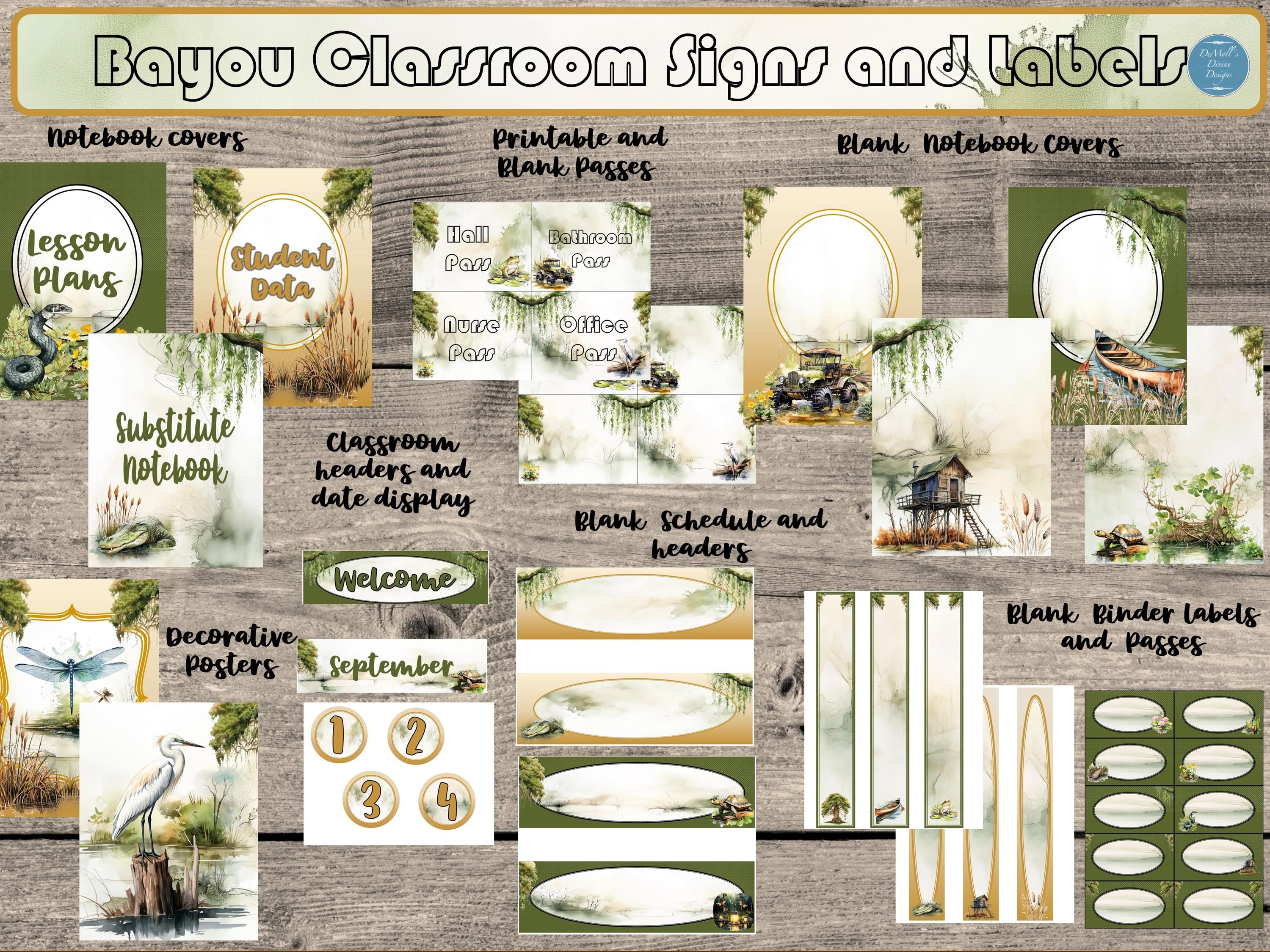 Bayou Swamp Themed Classroom Signs and Labels for Middle and High ...