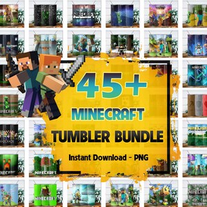 45+ Minecrafter Tumbler Wrap Bundle | 20 oz Skinny Tumbler PNG Image  Sublimation | Minecraft Game Tumbler Cup | Mine Tumbler Wrap Design