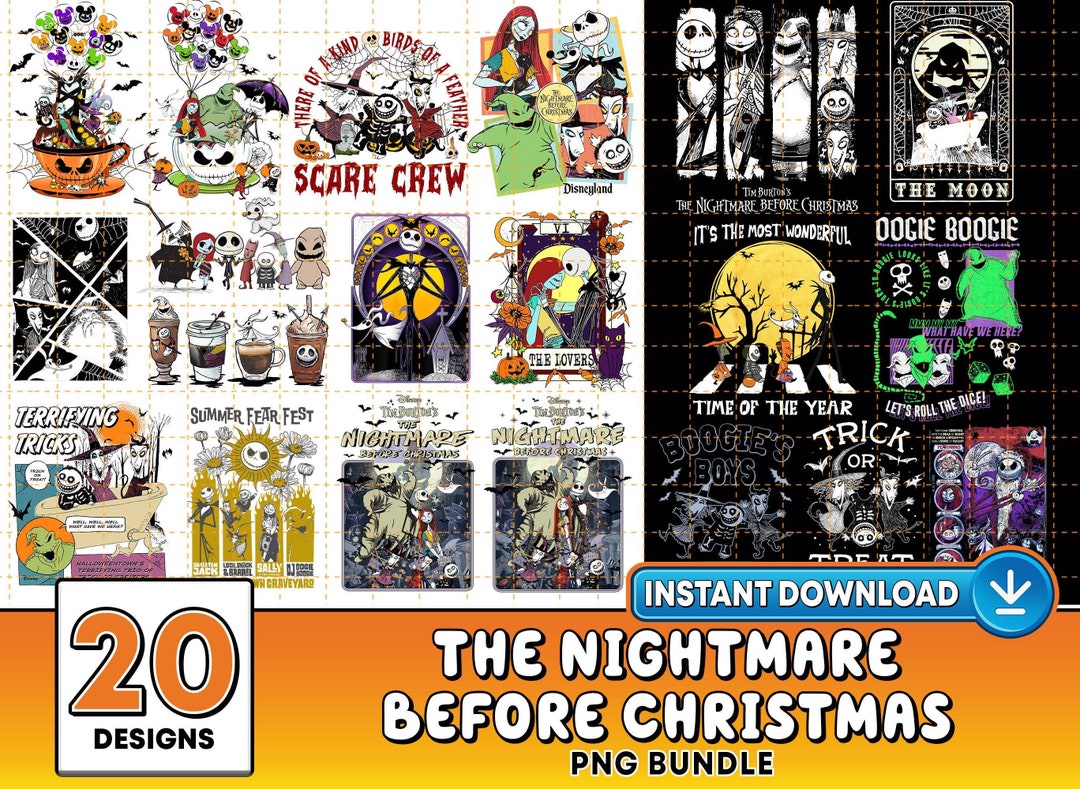 The Nightmare Before Christmas Digital Bundle, Horror Cartoon Png ...