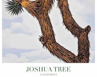 Joshua Tree Silhouette Poster - Desert Landscape Wall Art - Minimalist Wall Art - Custom Desert Print - Wilderness Wall Art