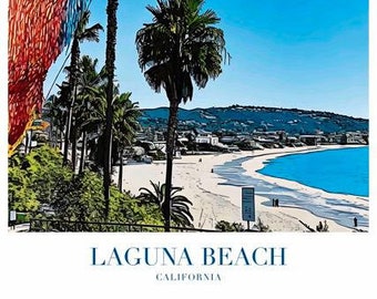 Laguna Beach California Poster Series , Laguna bluff beach overlook