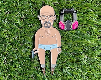 Walt Divot Tool Golf Ball Marker Set: Funny Golf Accessories