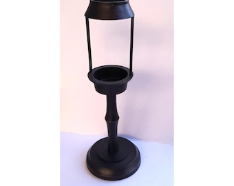 Vintage Pottery Barn Dark Bronze Metal Pedestal Votive Candle Holder 9.5 in Tall