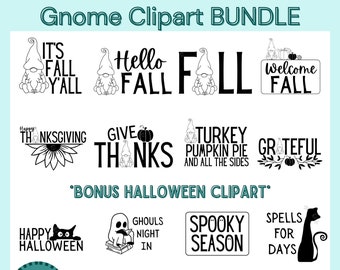 Kabouter clipartbundel, herfst kabouter clipart, herfst png-bundel, kabouter png-bundel