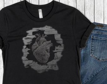 Edgar Allan Poe Tell Tale Heart komplett textskjorta, 100 % bomull (TEXTARTPOEHEART-2)