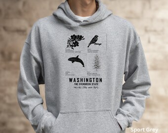 Washington State Symbols Hoodie: Evergreen State Pride