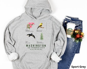 Washington State Symbols Hoodie: Evergreen State Pride
