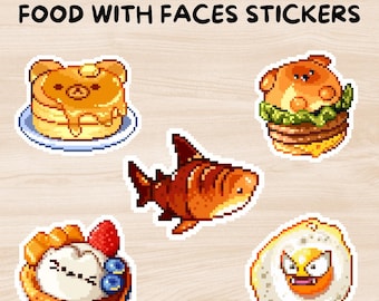Pixel Art Food Stickers - Cute & Colorful Designs for Planners and Decor