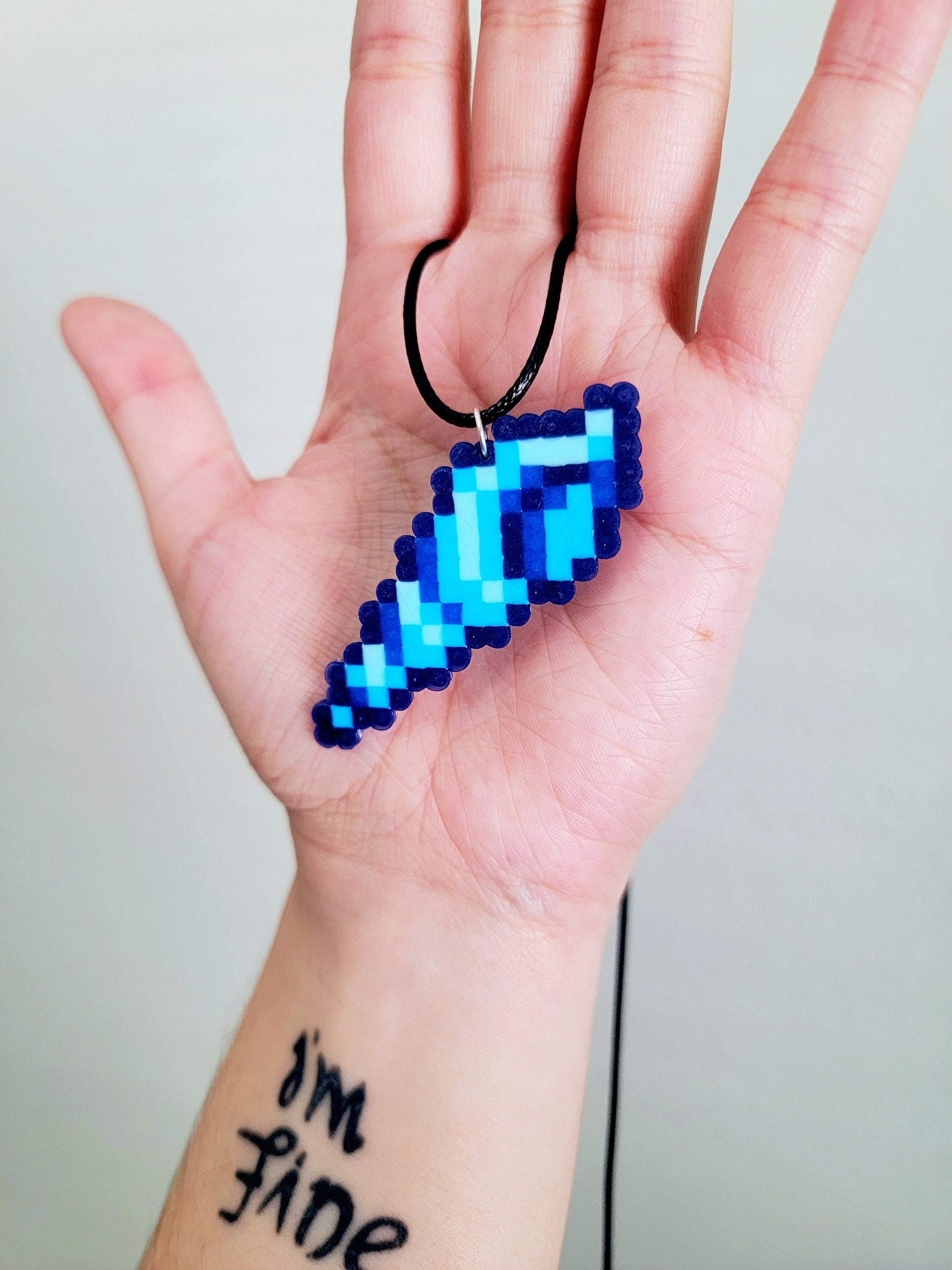 Mermaid Pendant Perler Necklace Stardew Valley Inspired Etsy
