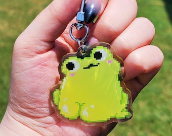 Cheeky Frog Acrylic Keychain - Plain Epoxy Finish - Cute and Whimsical Accessory for Frog Lovers