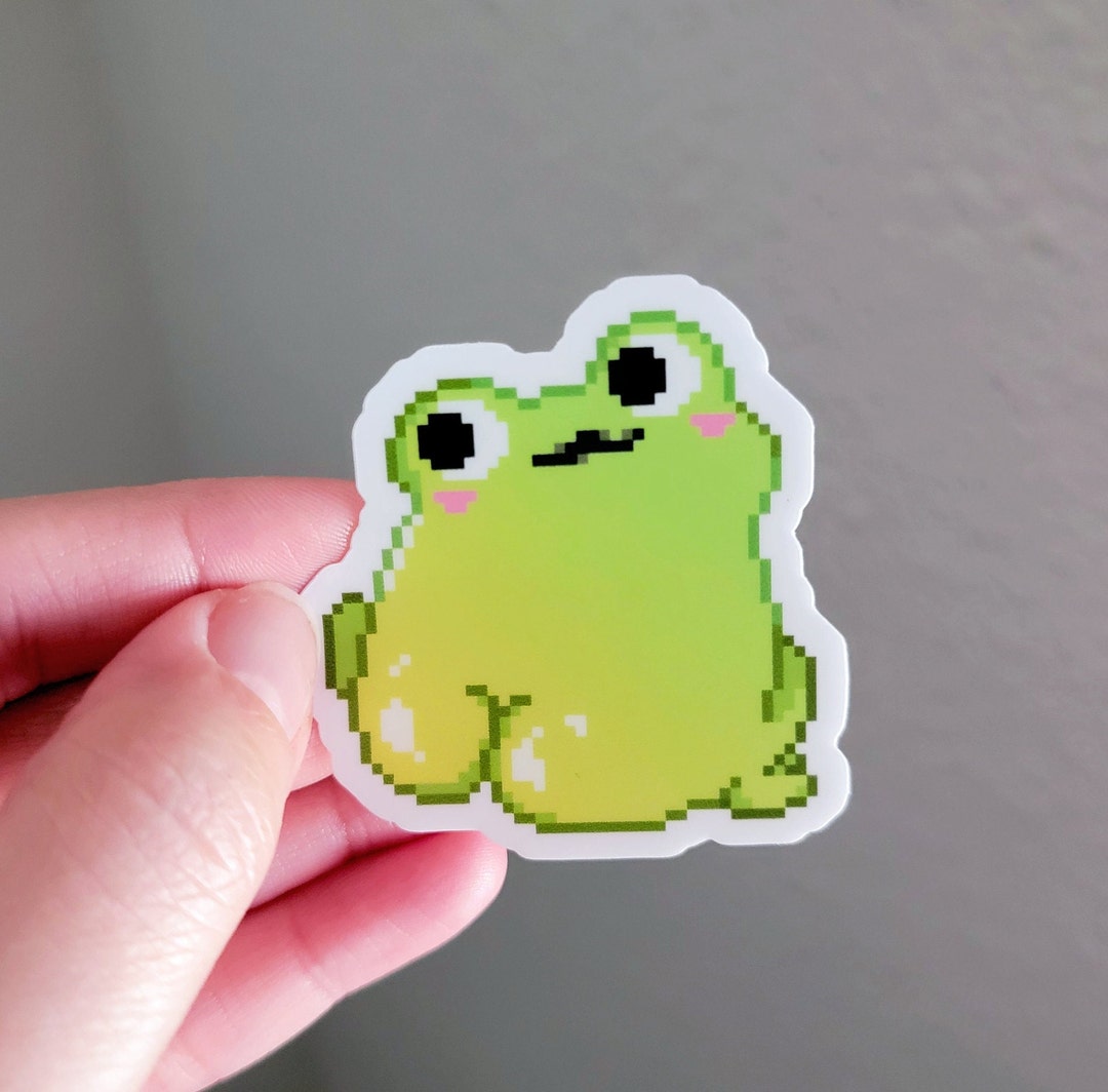 Cheeky Frog Die Cut Vinyl Sticker | Cute Decal | Laptop Sticker | Water ...