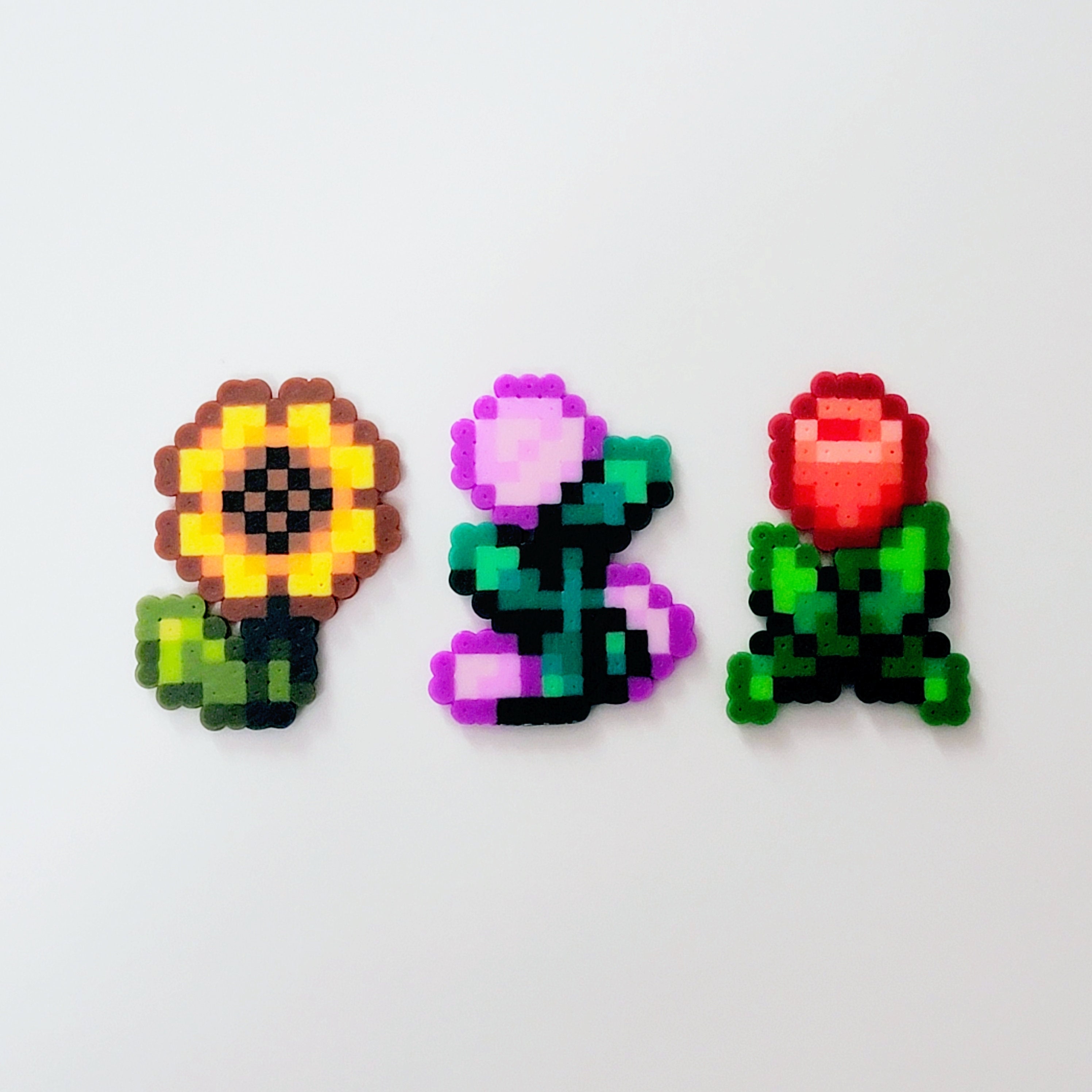 Stardew Valley Perler Flower Keychain/earrings Video Game Inspired