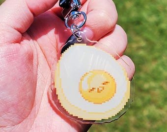 Lazy Egg Acrylic Keychain - Plain Finish - Cute and Whimsical Accessory for Gudetama Fans