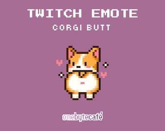 Emote Corgi carino per Twitch, badge Pixel Art, cane kawaii, risorse di streaming predefinite