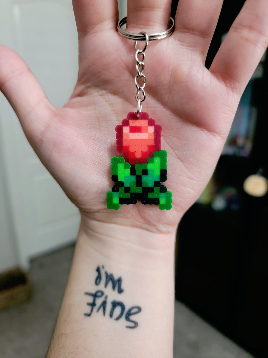 Stardew Valley Perler Flower Keychain/earrings Video Game Inspired