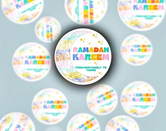 Ramadan Kareem stickers pack of 12 , Ramadan Mubarak, Islamic sticker