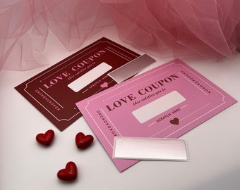 Love Coupons,Romantic Vouchers, Personalized Gift,Scratch-Off Message, Secret Message Coupon, Romantic Surprise,Creative Gift Idea,Love Game