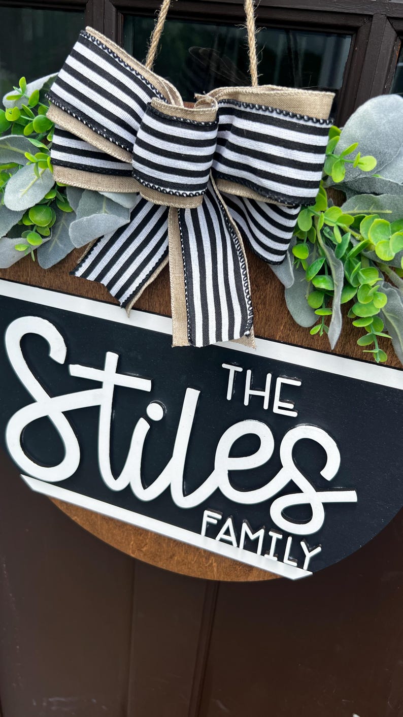 Personalized Last Name Welcome Door Hanger: 3D Wood Lettering - Etsy