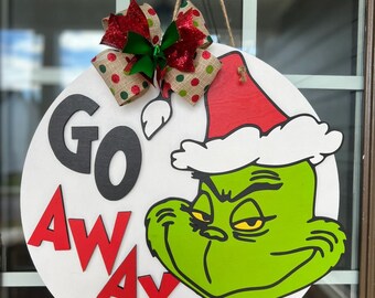 Grinch Please Door Hanger - Etsy