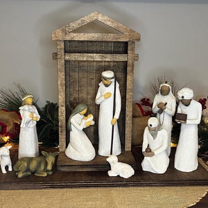 Handmade Wood Nativity Stable Fits Willow Tree Nativity ****Figurines not included.***