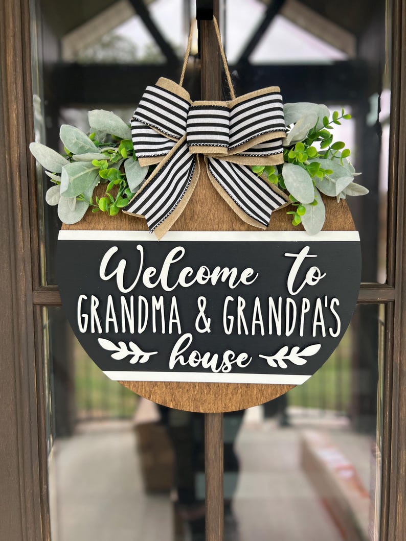 Personalized Grandma & Grandpa's House Door Hanger: 3D Wood Welcome ...