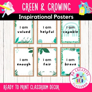 Growth Mindset Posters | Postive Affirmations Posters | Inspirational Classroom Decor Poster Bundle|