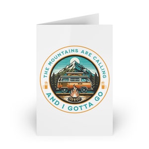 Personalized Greeting Cards for Outdoor Enthusiasts, Mountains, Hiking, Camping, Fishing, Outdoor Adventures, Boating - 10 pieces or 1 piece