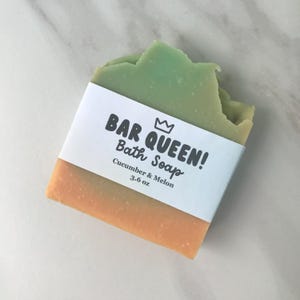 Cucumber & Melon Handmade Cold Process Soap, Fresh Fruity Vegan Bar, Natural Skincare Gift, Summer Soap for Daily Use or Spa Day
