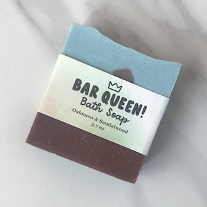 Oakmoss and Sandalwood Handmade Cold Process Soap, Father&#39;s Day Earthy Woodsy Vegan Bar, Rustic Natural Soap Gift, Skincare for Him or Her