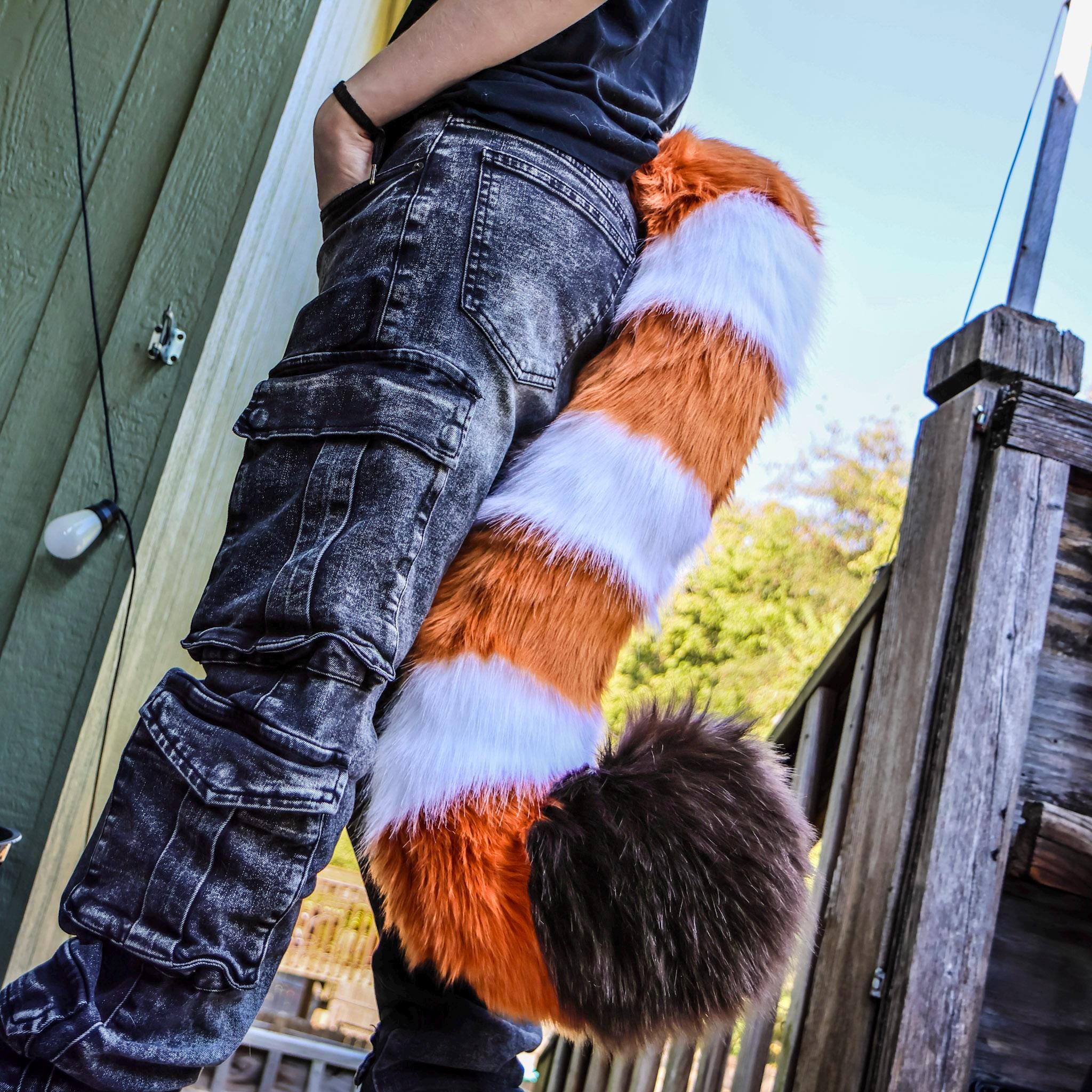 Red Panda Tail! Realistic Costume and Fursuit Cosplay for Furry and Therian! 32 Inches!