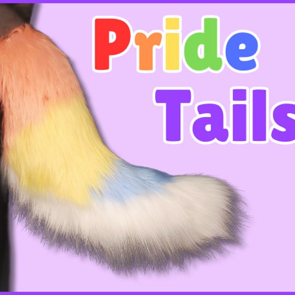 Wolf Pride Tails! Custom Flag! Rainbow Furry Dog Cosplay or Costume!