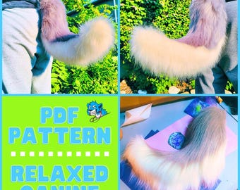 Patrón de perro relajado: Tutorial de cola de fursuit DIY con instrucciones
