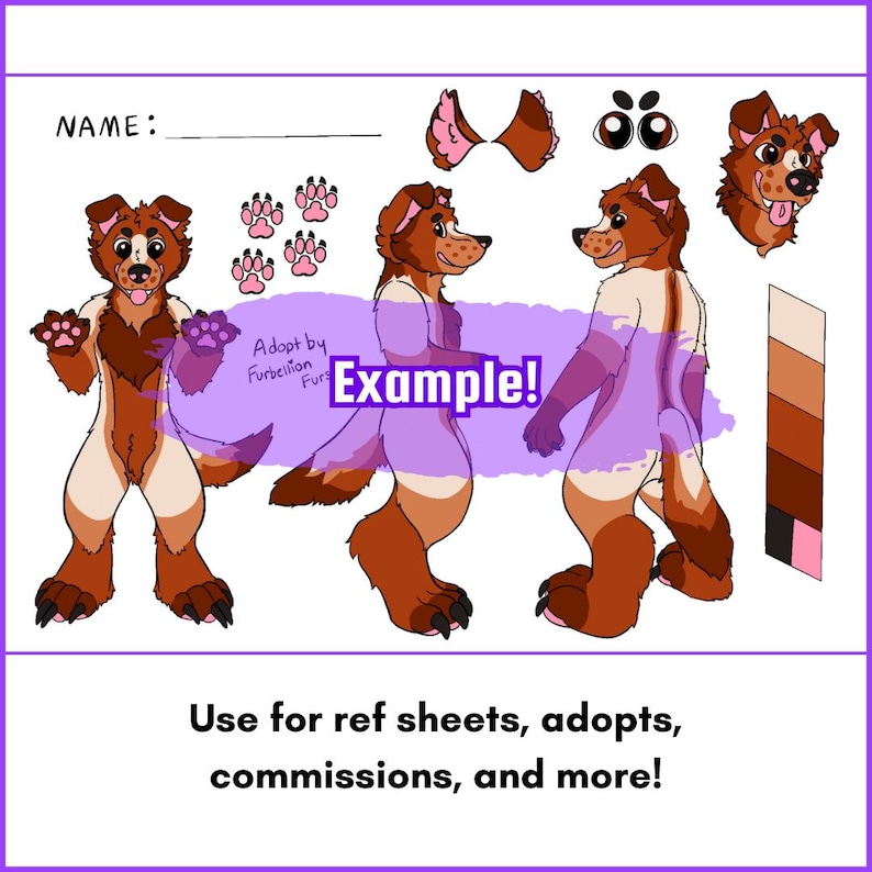 Canine Reference Sheet Base Pack Multiple Designs for Adopts YCH - Etsy
