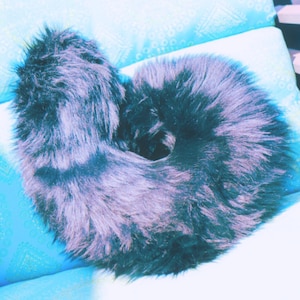 Black Husky Tail! White Dog Costume and Wolf Cosplay for Furries Therians and Fursuits! 14 Inches!