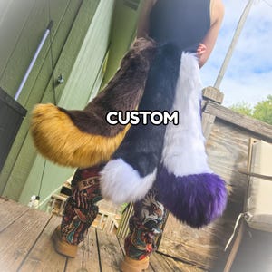 Custom Dog Tails! 2 Color Wolf Costume and Fursuit Cosplay for Canine Furries and Therians!